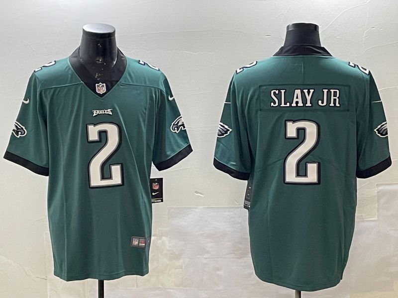Men Philadelphia Eagles #2 Slay jr Green 2025 Nike Vapor Limited NFL Jersey style 1->philadelphia eagles->NFL Jersey